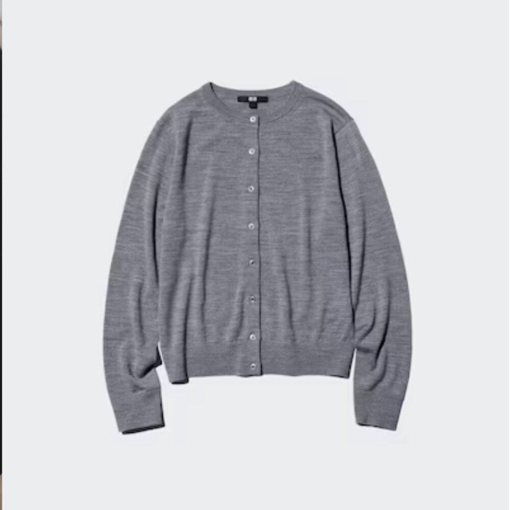 Uniqlo Gray Merino Wool Cardigan